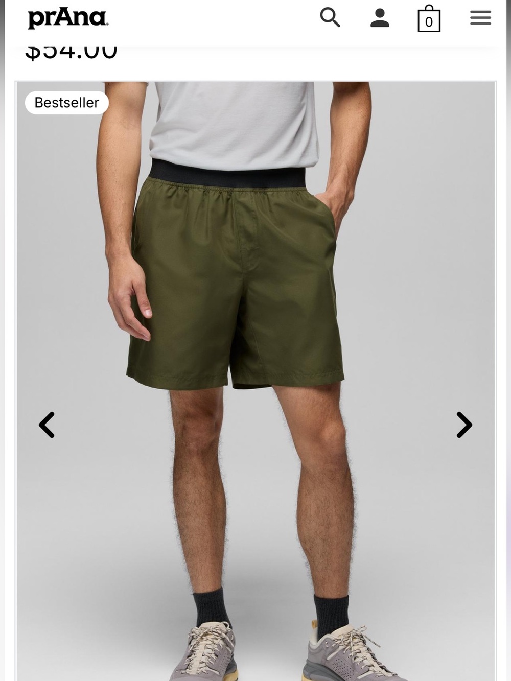 PrAna Men’s Mojo Short Size Small